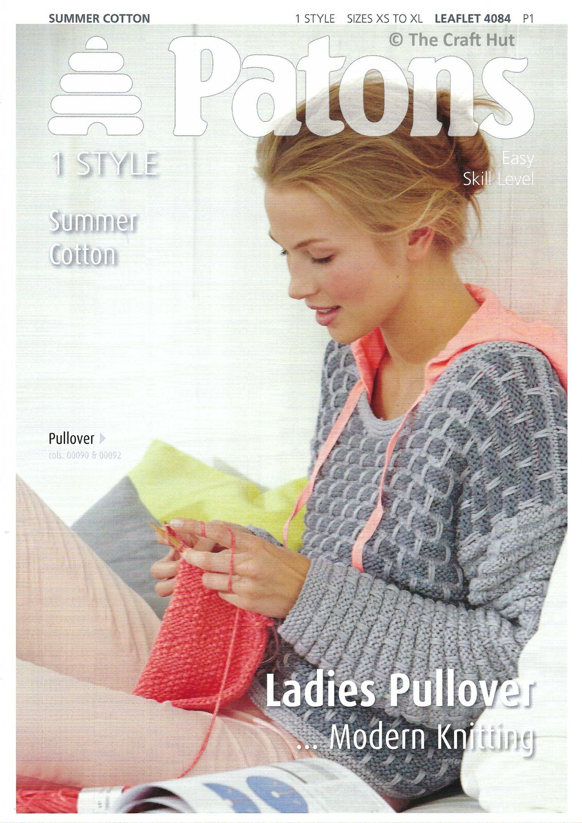 Hand Knitting PATTERN ONLY Patons Women's Ladies Modern Pullover 4084 New