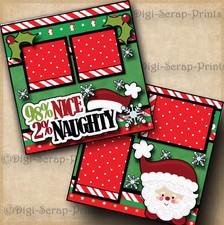 98 NICE 2 NAUGHTY CHRISTMAS 2 premade scrapbook pages paper DIGISCRAP A0137