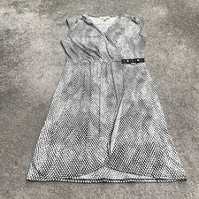 Michael Kors Animal Print Wrap Dress Womens Medium Black White Snake Knee High