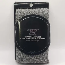 Equate Beauty Charcoal Infused Exfoliating Bath Shower Body Scrubber Sponge