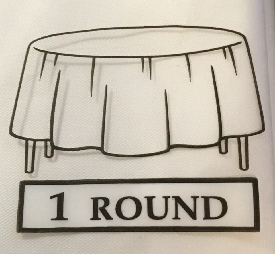 White Plastic Vinyl Tablecover Tablecoth 84" ROUND Picnic Disposable Reusable - Image 2 of 2