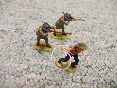 Elastolin 40mm Foot x3  Cowboys, Trappers Lot 5    BB