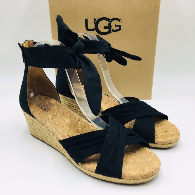 UGG Women's Traci Espadrille Wedge Sandals 1092441 Black US 9 EU 40 for sale online | eBay
