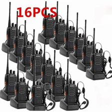 Baofeng 16Pcs Handheld Walkie Talkies, BF-888S USB 2-Way Radios with Earphones