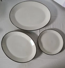 Set Of 3- Steelite International Charcoal Dapple Plates(t)