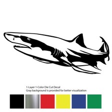 Sea Life - Great White Shark 3 Jaws Diver Car Truck Bumper Die Cut Decal Sticker