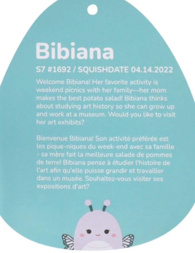 Squishmallows Bibiana Purple Butterfly 7.5” Rare Plush Toy Ships FAST! - Image 3 of 3