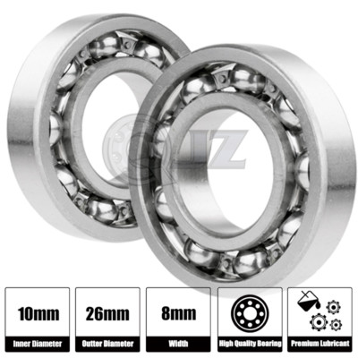 2x 6000-Ball Bearing 10mm x 26mm x 8mm Premium Deep Groove New QJZ Free Shipping