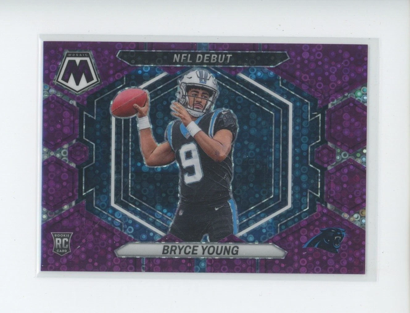 BRYCE YOUNG RC 2023 PANINI MOSAIC #ND-2 NFL DEBUT NO HUDDLE PURPLE /50 PRIZM SP