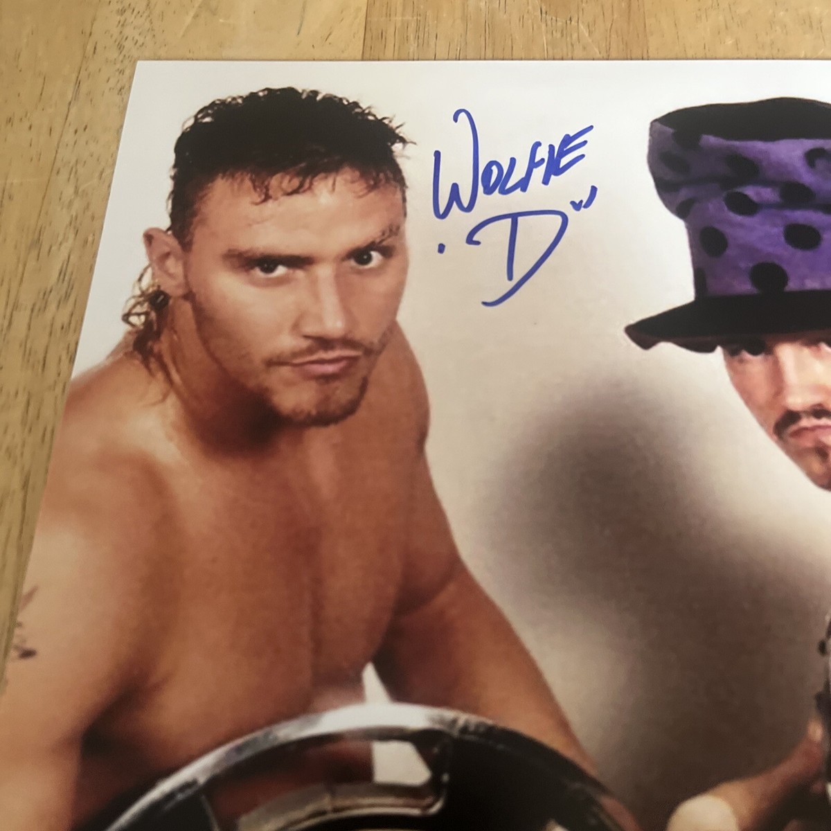 PG 13 J. C. ICE & WOLFIE D. SIGNED 8x10 PHOTO ECW WWF WWE AEW WITH