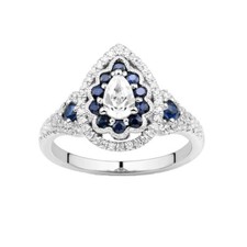 1/2Ct White Pear Cut CZ Engagement Wedding Ring In Solid 925 Sterling Silver