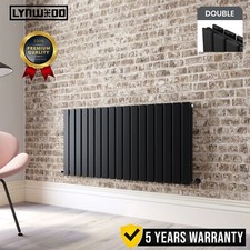 Flat Panel Designer Central Heating Horizontal Radiator Single Double Matt Black