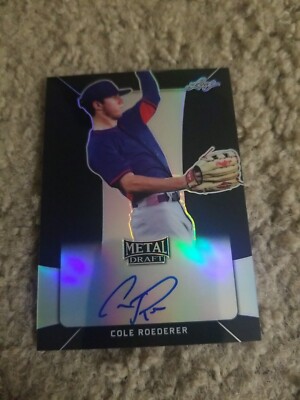 COLE ROEDERER 2018 LEAF DRAFT CARD #BA-CR1 CHICAGO CUBS (AUTOGRAPH BLACK) SP#/15