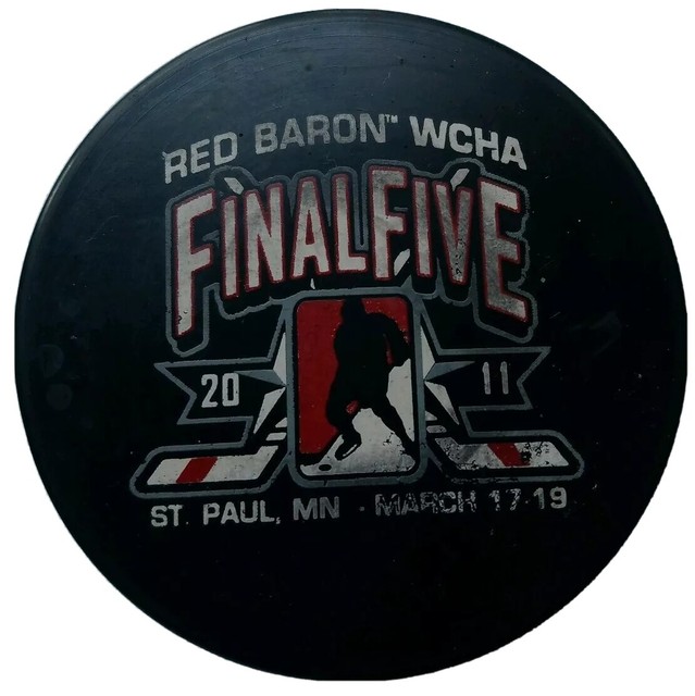 READ INFO TY! HOCKEY PUCK MADE IN SLOVAKIA 2011 RED BARON WCHA FINAL