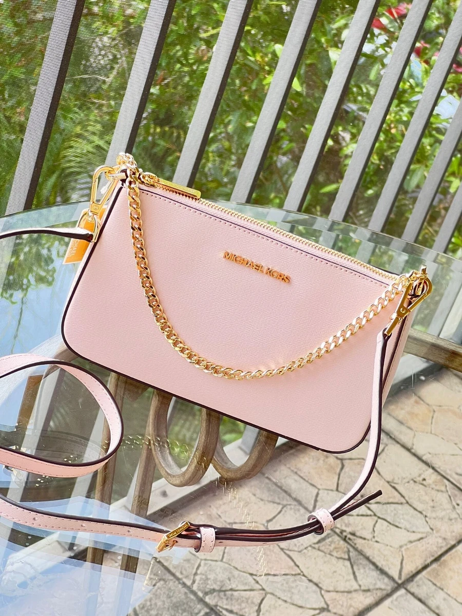 Michael Kors Shoulder Bag Jet Set Travel Medium Chain Pouchette Powder Blush