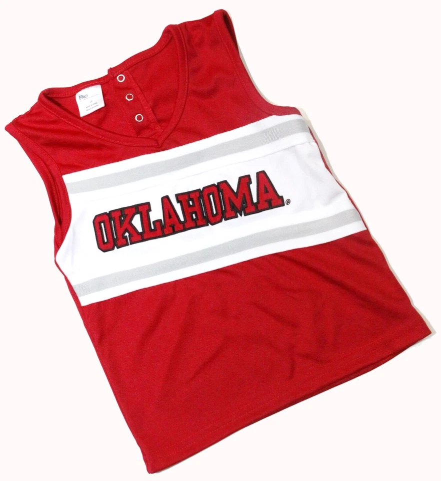 Disfraz de animadora de la Universidad de Oklahoma Top Pro Edge para niña 4T OU rojo blanco Foto 2 de 4