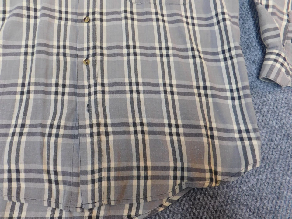 Bugle Boy Mens Shirt Extra Large XL gray plaid regular button up - Image 3 of 4