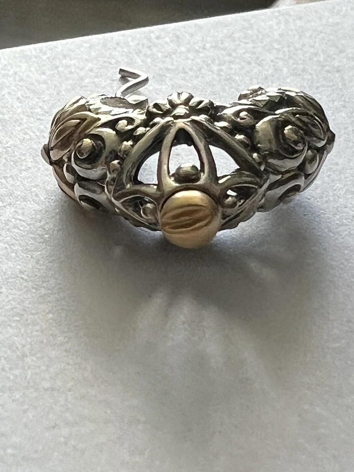 "Pendientes de aro Barbara Bixby tallados 1""L plata de ley 925 18 quilates 13,51 gm" Foto 4 de 4