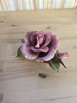 Vintage Teleflora 1986 Handpainted Pink Rose Excellent Condition
