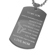 TO MY SON FROM MOM Stainless Steel Pendant Necklace