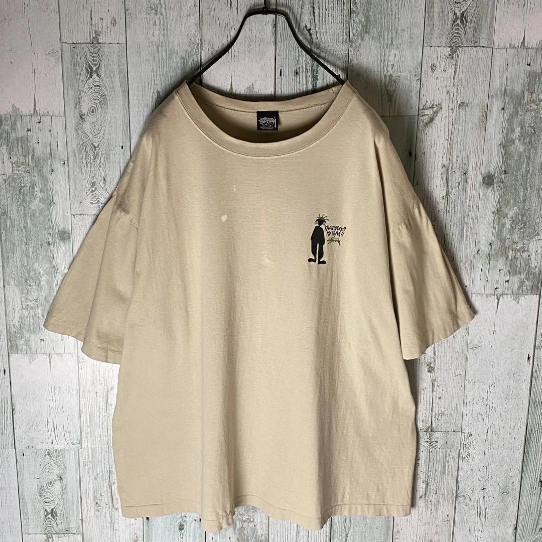 Made In USA Old STUSSY 80s Black Tag T-shirt L
