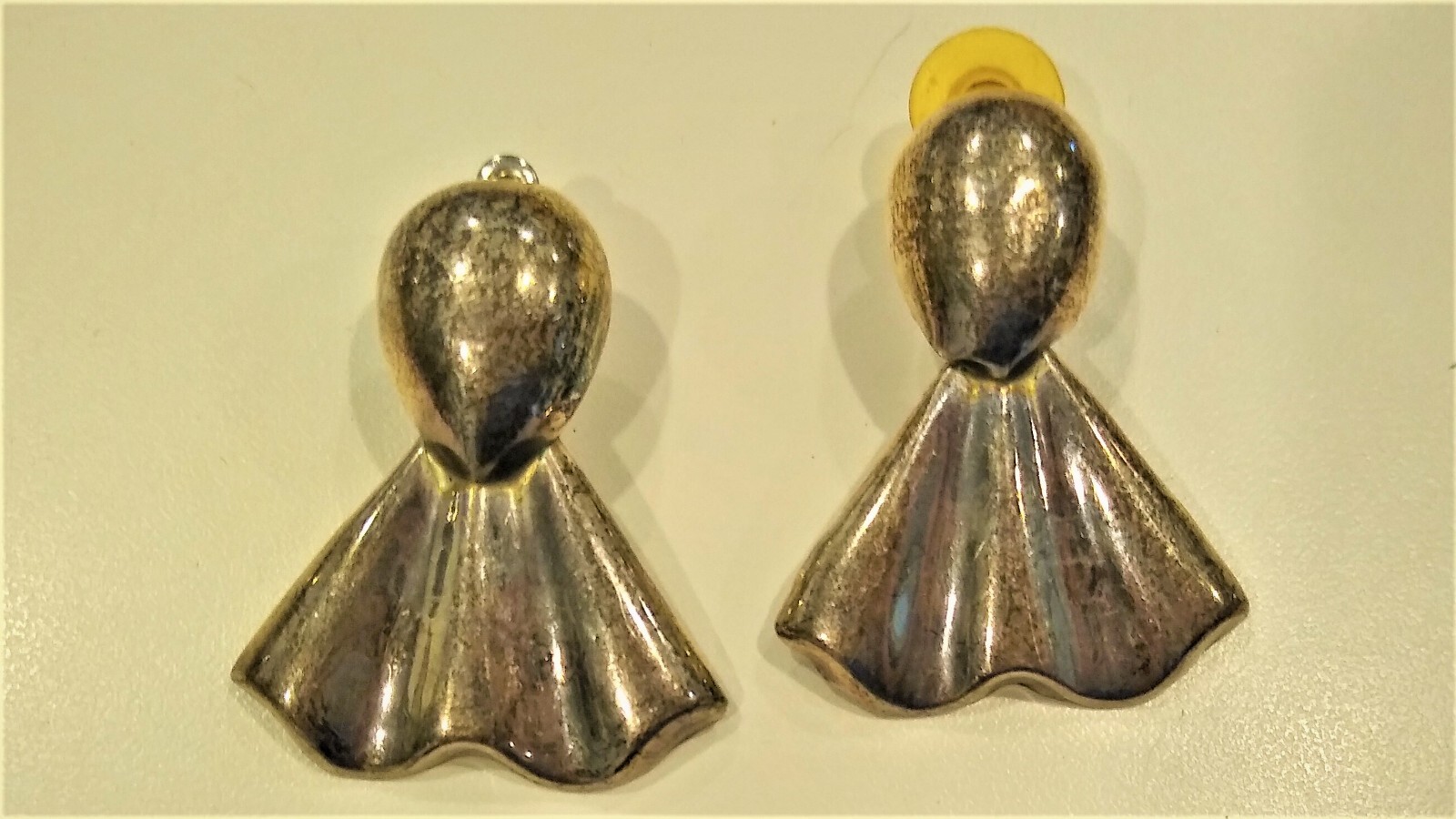 BOHO Look! STERLING SILVER FANStyle EARRINGS Gem