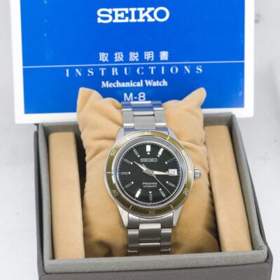 セイコー　プレサージュ　SARY195　4R35-05A0　自動巻　黒　グリーン　裏スケ　デイト表示