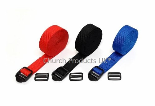 Buckle Straps Plastic Ladderlock 25mm Webbing 1m - 5m Long Tie Down Luggage - Picture 4 of 33