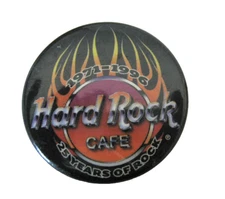 Vintage 1996 Hard Rock Cafe 25 Years of Rock 1971-1996 Pinback 1.5" Diameter