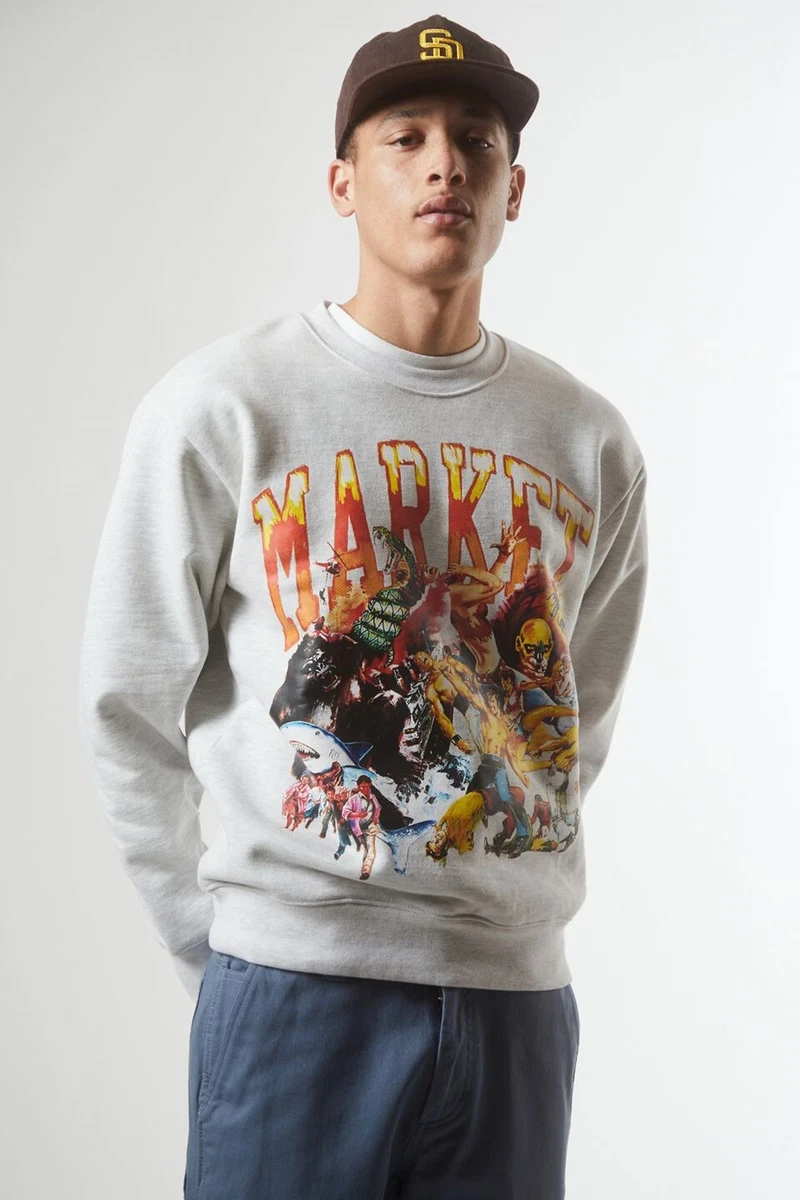 NWT Market Chinatown Market Animal Crew Neck Sweatshirt in Gray sz M