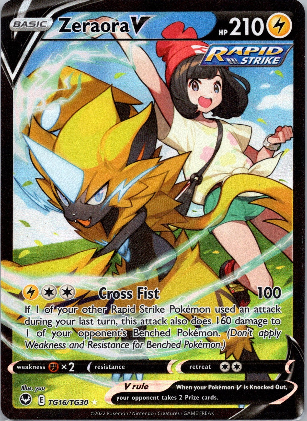 Zeraora V Holo Ultra Rare SWSH12: Silver Tempest Trainer Gallery TG16/TG30 NM
