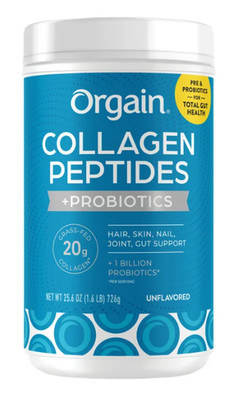 Orgain Collagen Peptides + Probiotics, Unflavored, 1.6 lbs