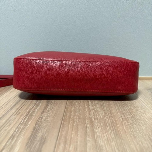 LONGCHAMP Shoulder bag Pebbled leather Red Y2K Vintage Authentic From Japan - Picture 5 of 24