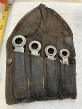 4 Vtg Ratcheting Wrench K-D Mfg. Lancaster Pa No 21-22-23-24 with leathery case