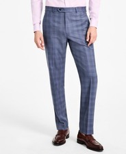 Michael Kors Mens Classic fit Dress Pants 40 / 32 Navy Blue Plaid Wool