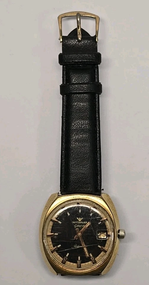 Редкие винтажные мужские автоматические часы WITTNAUER Geneve C11KAS-1 дата швейцарские 1970-е - Изображение 2 из 4