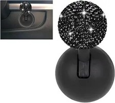 Push Start Button Cover, Rhinestone Engine Start Stop Button Joys Color: Black