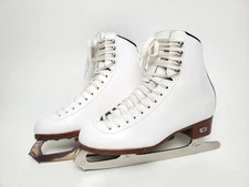 Riedell 133 Diamond Hard Leather Figure Ice Skates Women's 6 W w/ Capri Blades