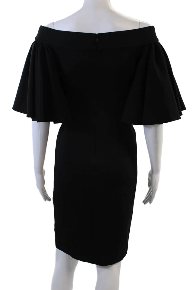 AQ/AQ Womens Textured Ruffle Front Zip Long Lined Skirt Black Size 0 - Image 3 of 4