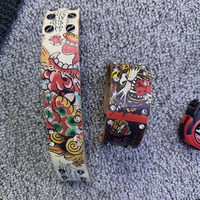 Ed Hardy bracelet adjustable love party tiger rhinestone Y2K graffiti tattoo