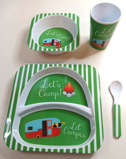 Lil' Camper Divided Plate Set With Bowl, Cup  Spoon