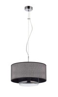 HäNgelampe Schwarz Glas Stoff Rund Ø35Cm Esstisch Wohnzimmer Pendelleuchte