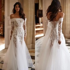 Elegant Mermaid Wedding Dresses Off Shoulder 3D Flower Applique Backless Gowns