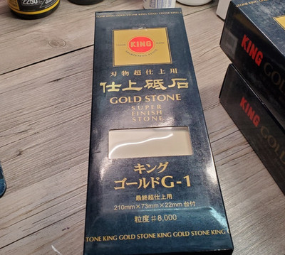 Japan Big waterstone whetstone sharpening KING G-1 #8000 SUPER FINISH STONE GOLD