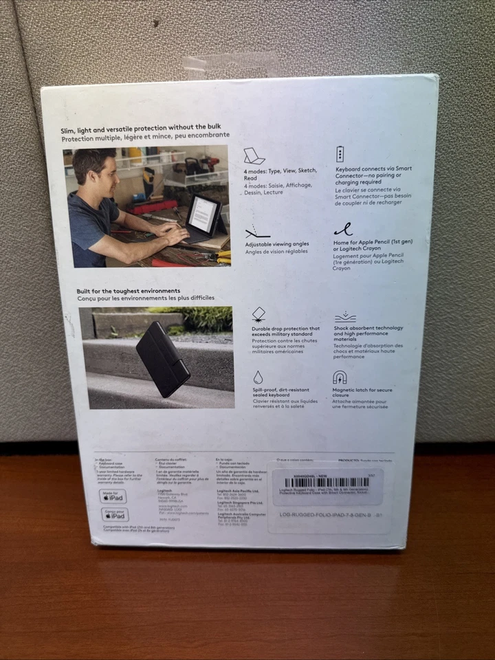 Logitech Rugged Folio 7th Generation iPad - Gray SEALED - Image 2 of 3