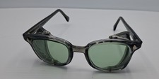 Vintage Green Glass Safety Glasses With Side Shields