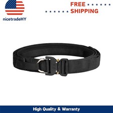 New Black Tactical Quick Release Battle 2 Layer Heavy Duty Metal Buckle Belt