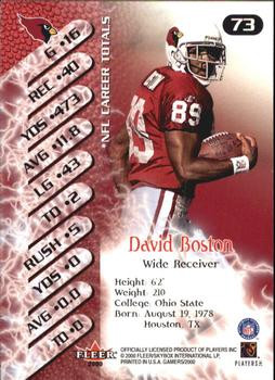 2000 Fleer Gamers #73 David Boston - Foto 2 di 2