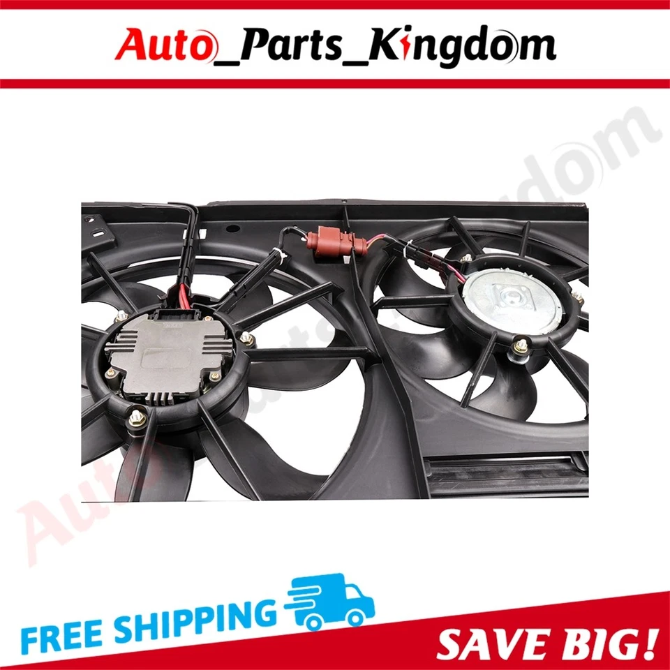 AC Condenser Cooling Fan Kit For 2005-2010 Volkswagen Jetta 2006-2013 Audi A3 - Image 4 of 4