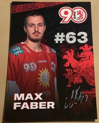 Max Faber Original signierte Autogrammkarte Düsseldorfer EG DEG DEL 2025/26 #27